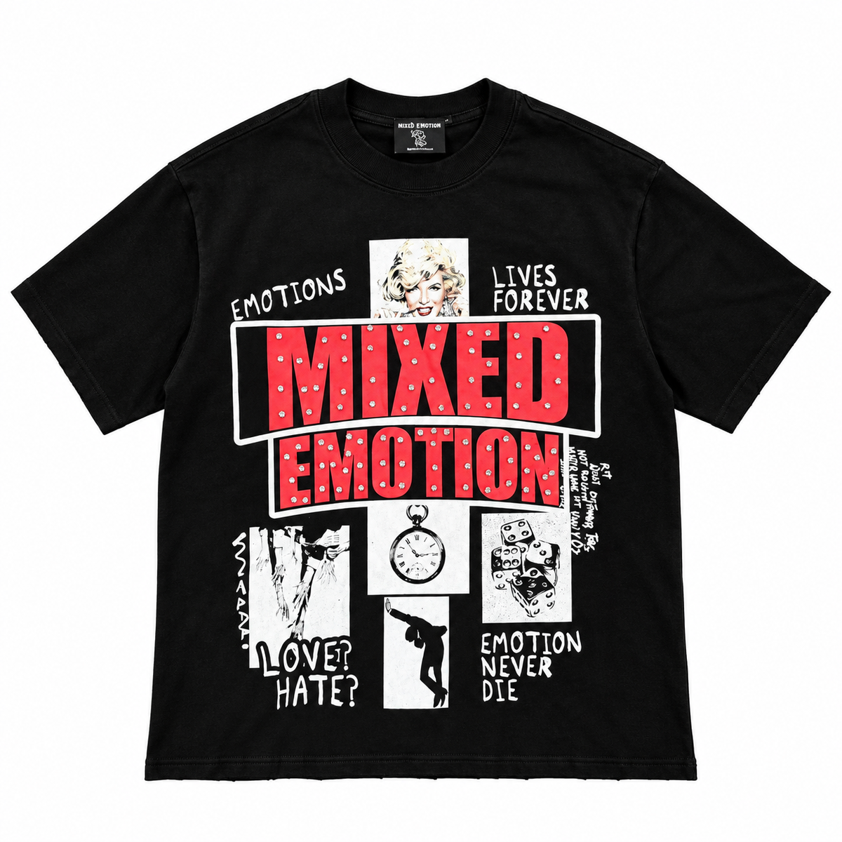 Mixed Emotion Lives Forever Rhinestone T-Shirt