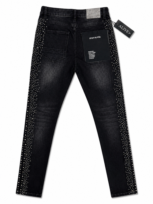 Alive Jeans Black Rhinestone