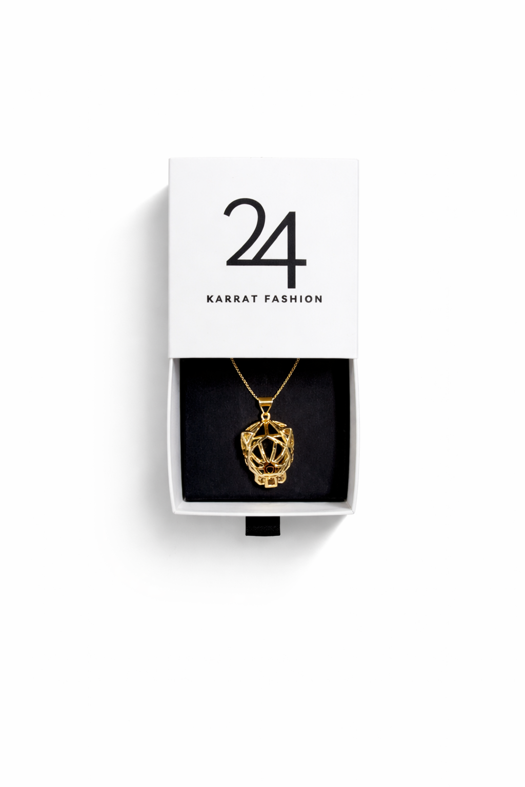 Geometric Panther Pendant
 Rope Chain
