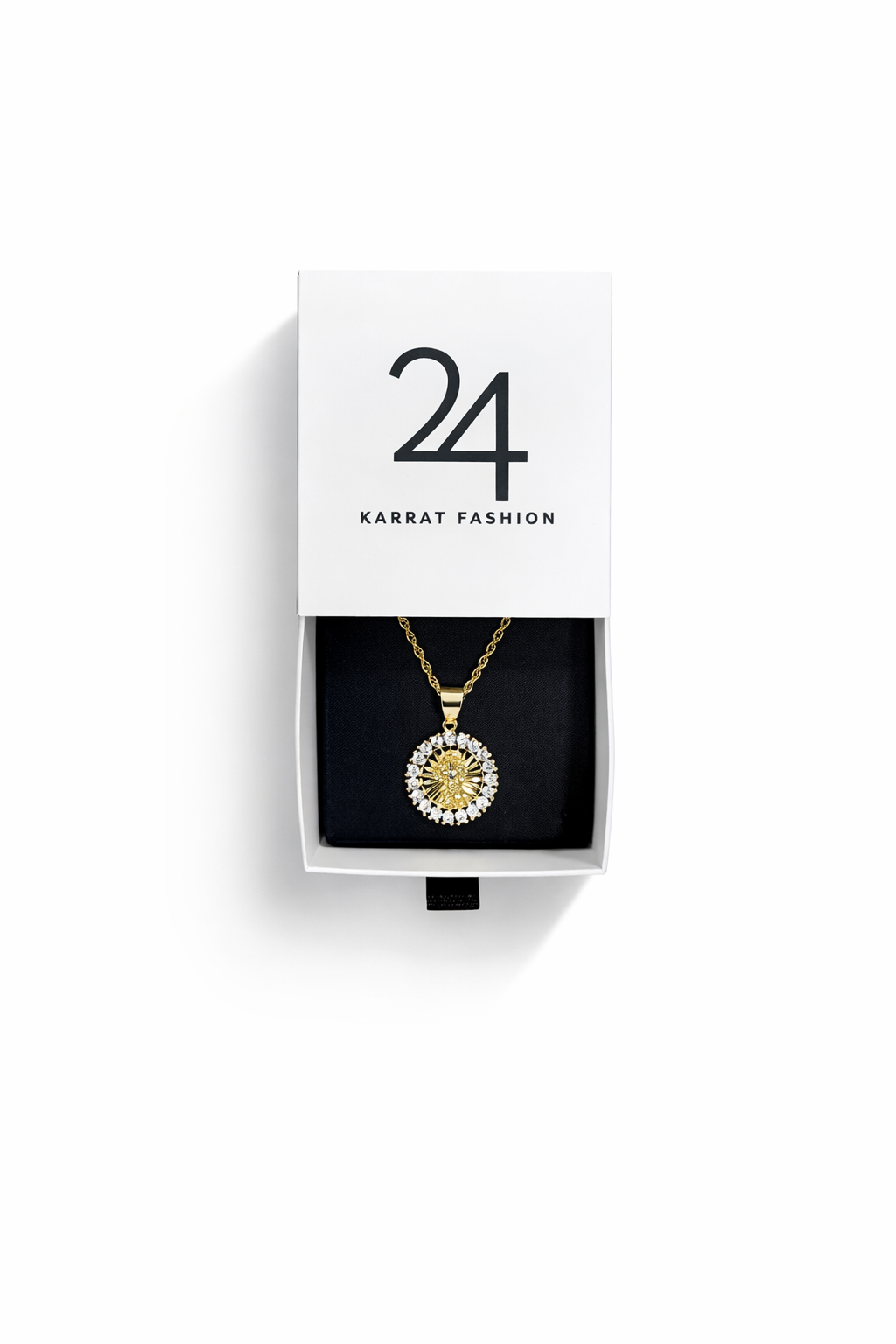 Radiant Halo Medallion Pendant Rope Chain