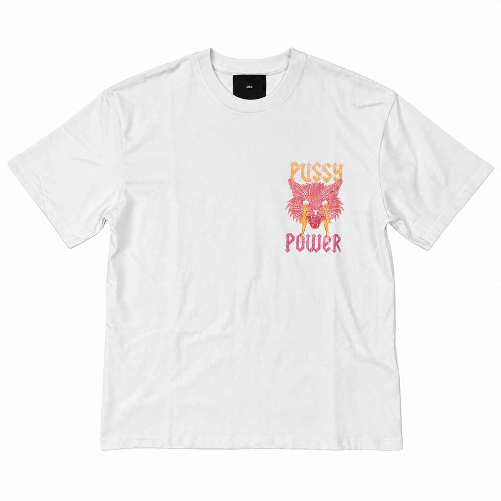 Alive Pussy Power Cat Graphic T-Shirt