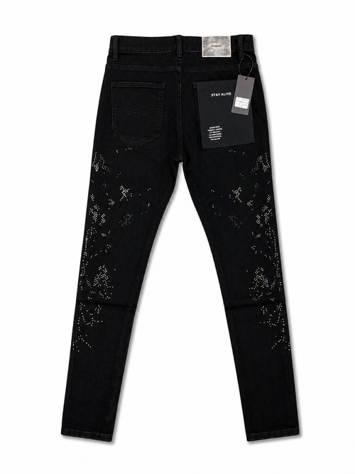 Alive Jeans Black RhineStone
