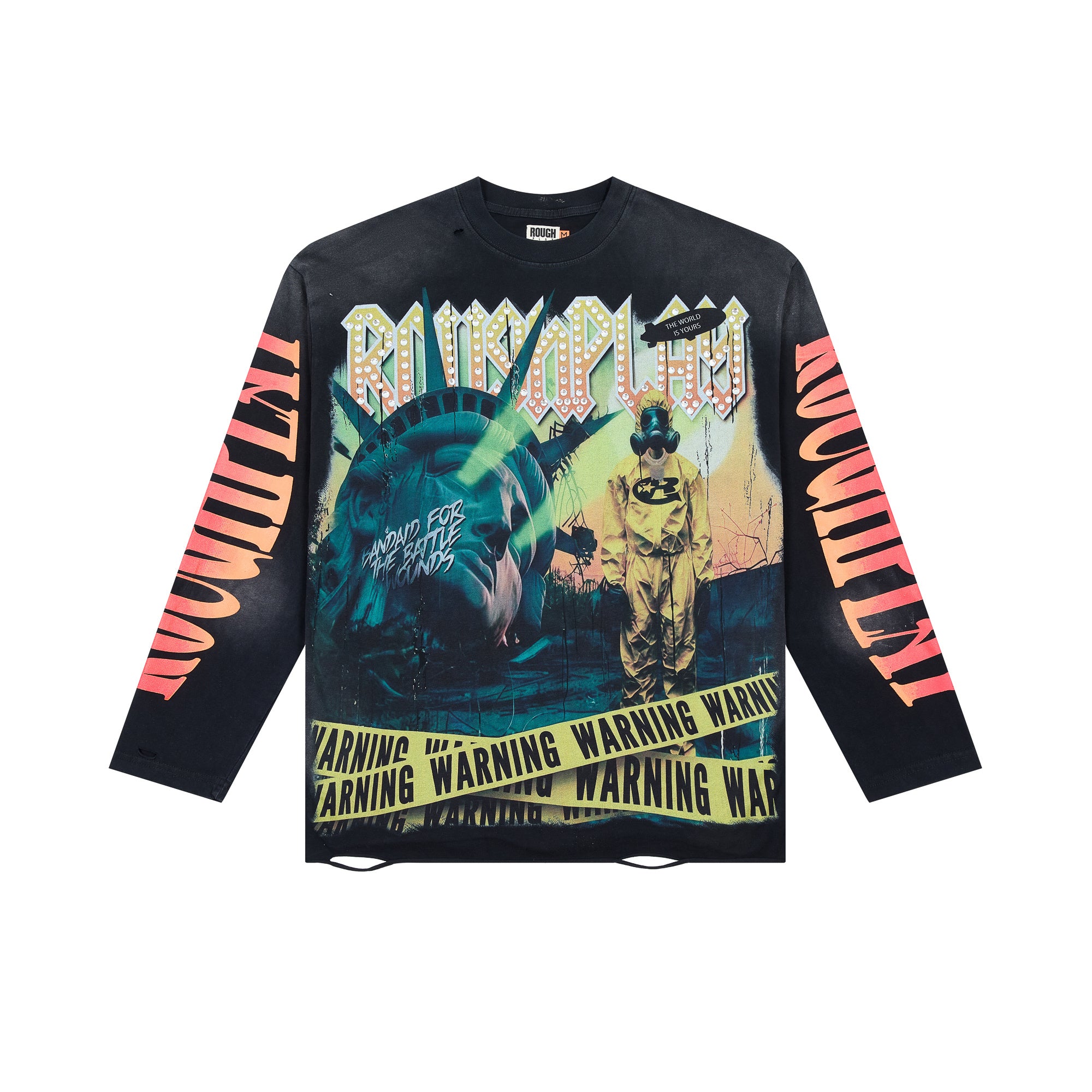 “Warning” Graphic Long Sleeve Tee