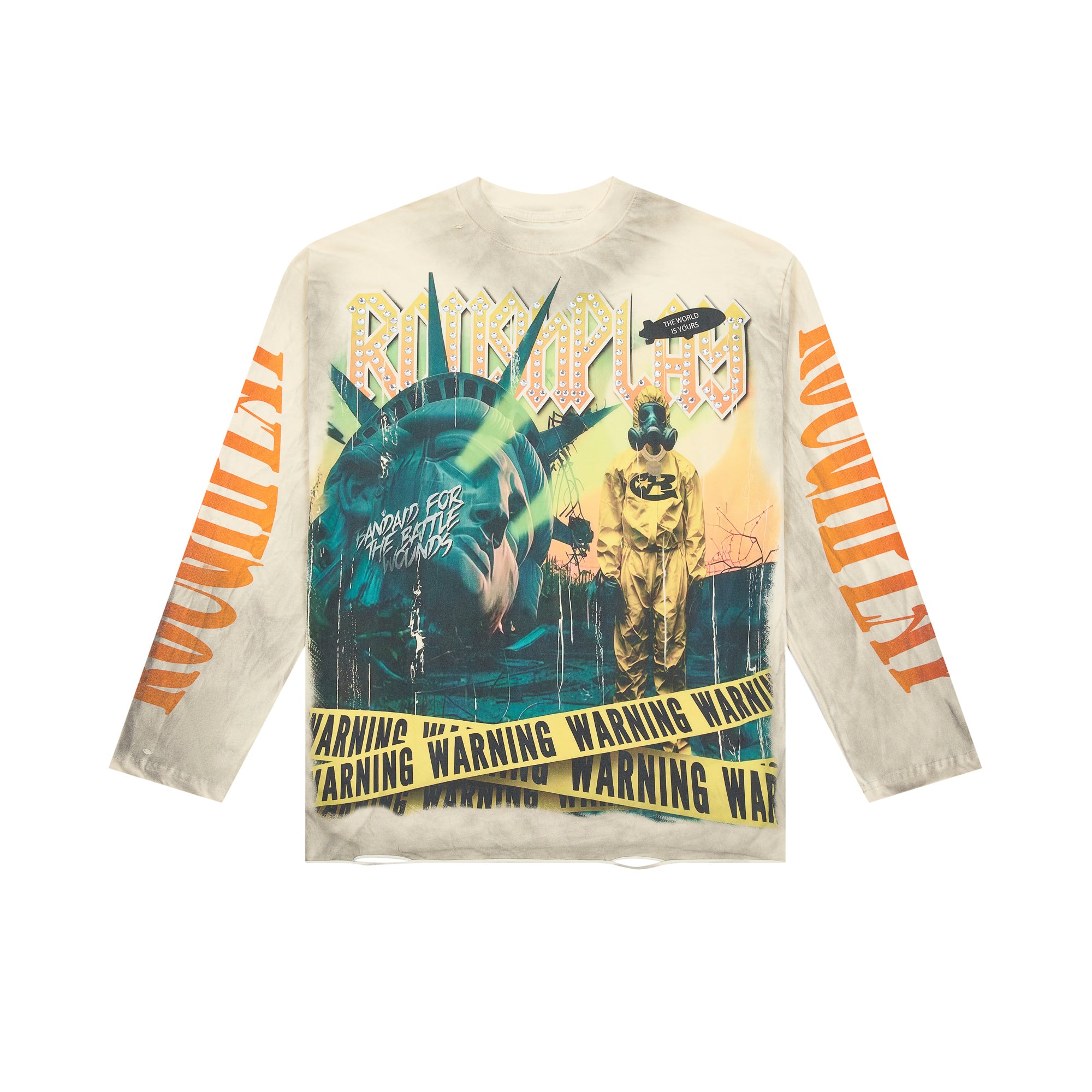 “Warning” Graphic Long Sleeve Tee