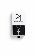 The Slim Bezel Cross Pendant Rope Chain