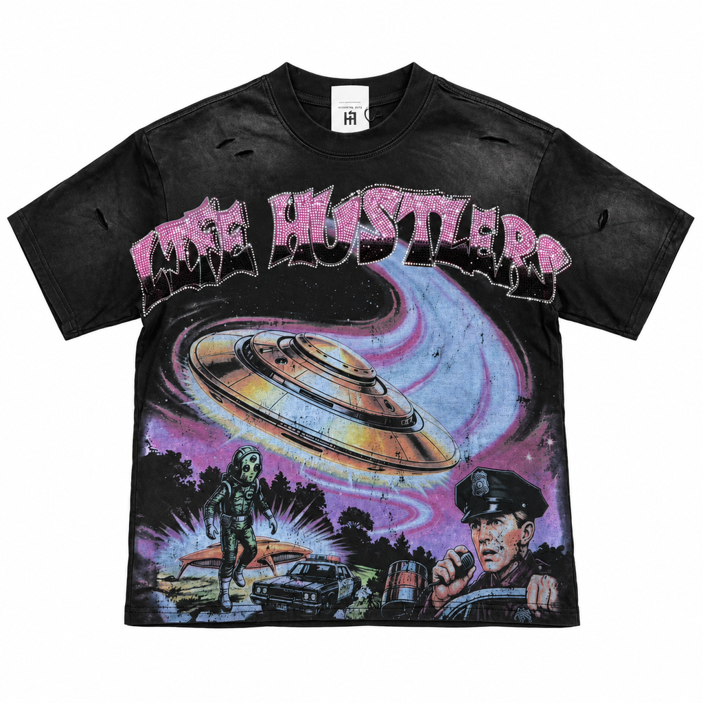 Life Hustlers UFO Encounter Graphic T-Shirt