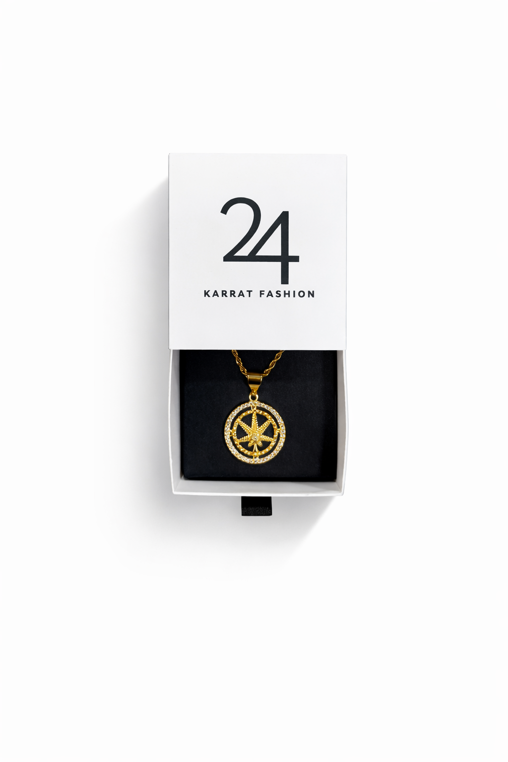 Celestial Compass Pendant Rope Chain
