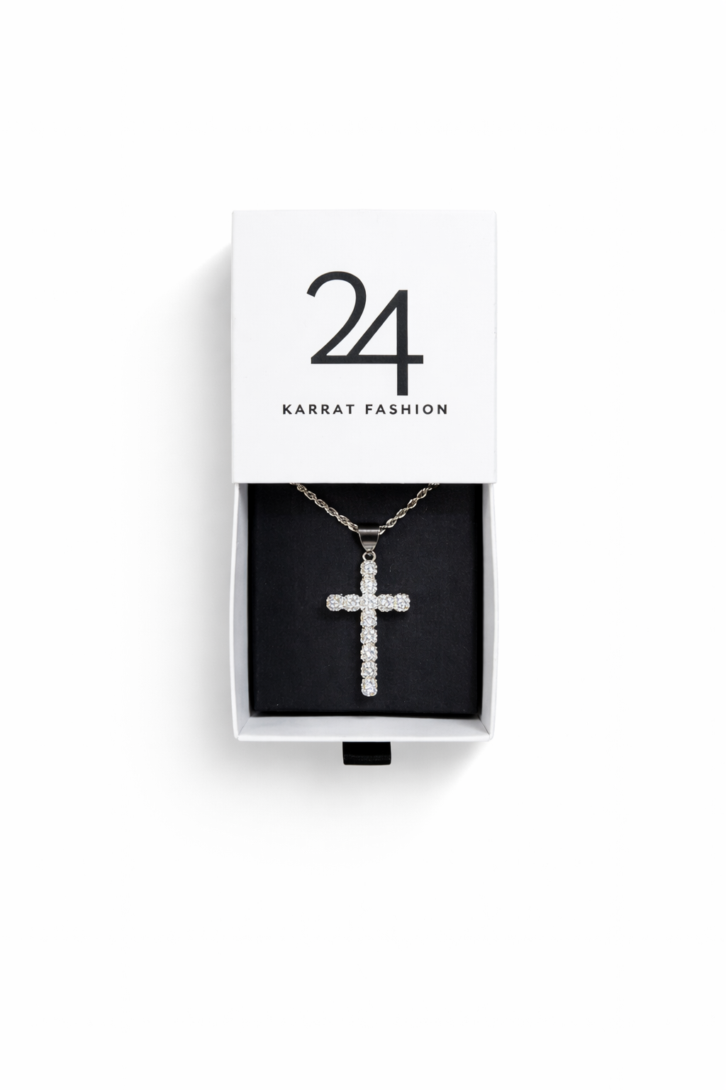 The Classic Cross (Large Stone) Pendant Rope Chain
