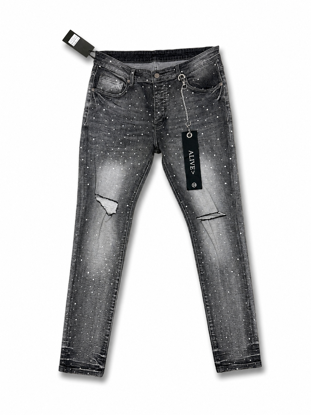Alive Jeans Gray Rhinestone