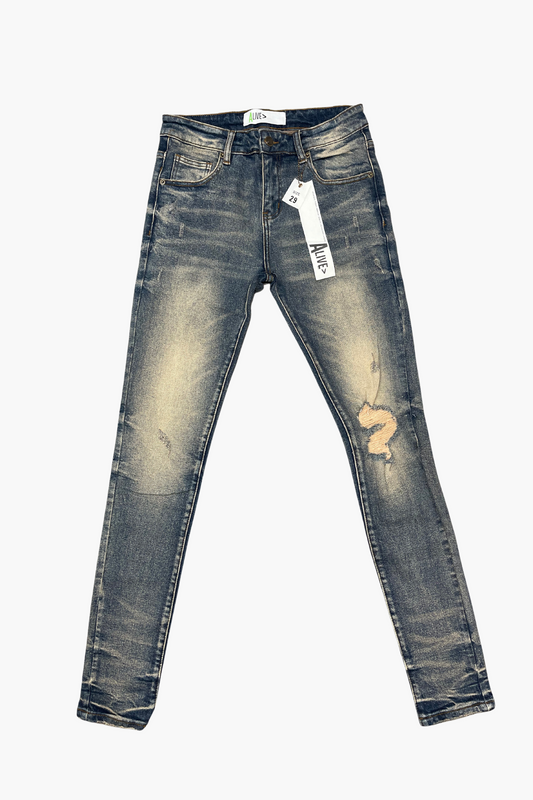Alive Jeans Blue Semi Ripped