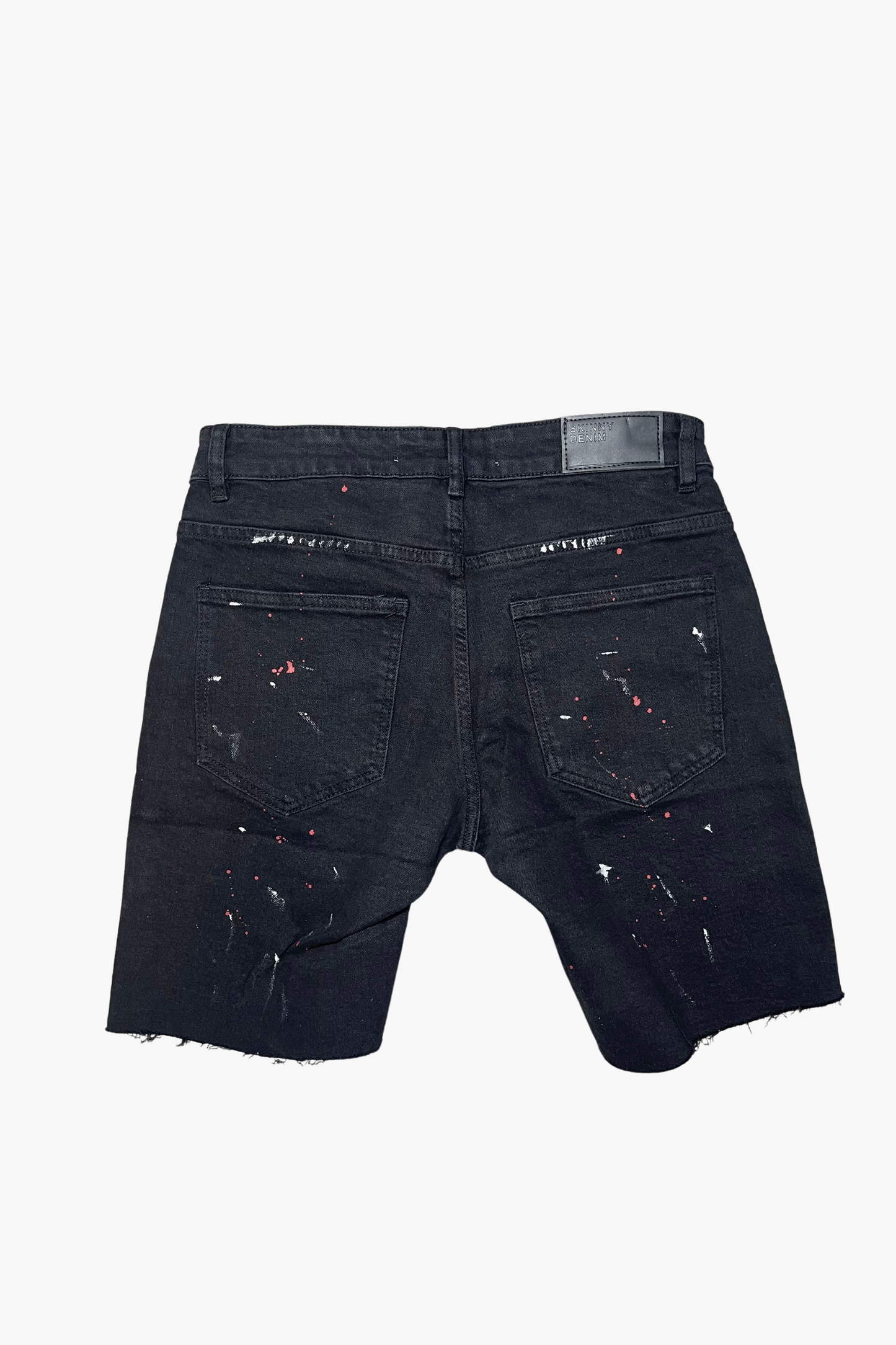 Alive Jeans Shorts Black w splatter