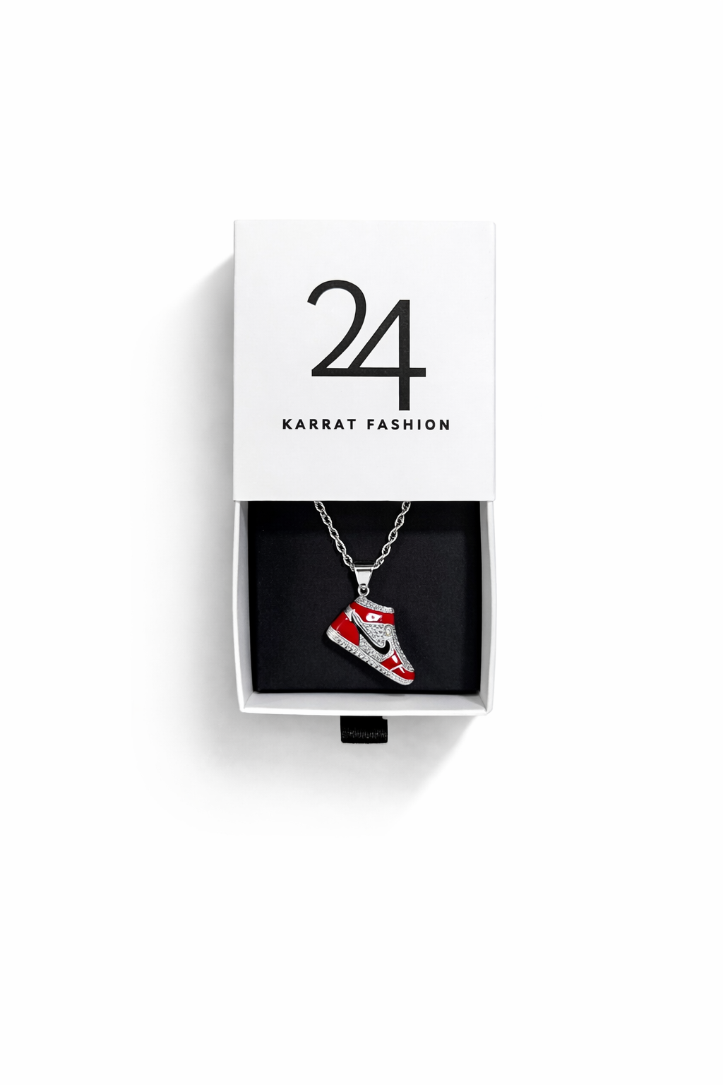 Red Retro Sneaker Pendant Rope Chain