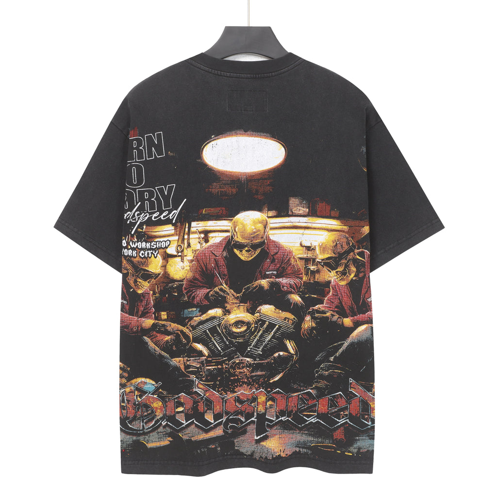 Garage Skull Mechanic Graphic Tee