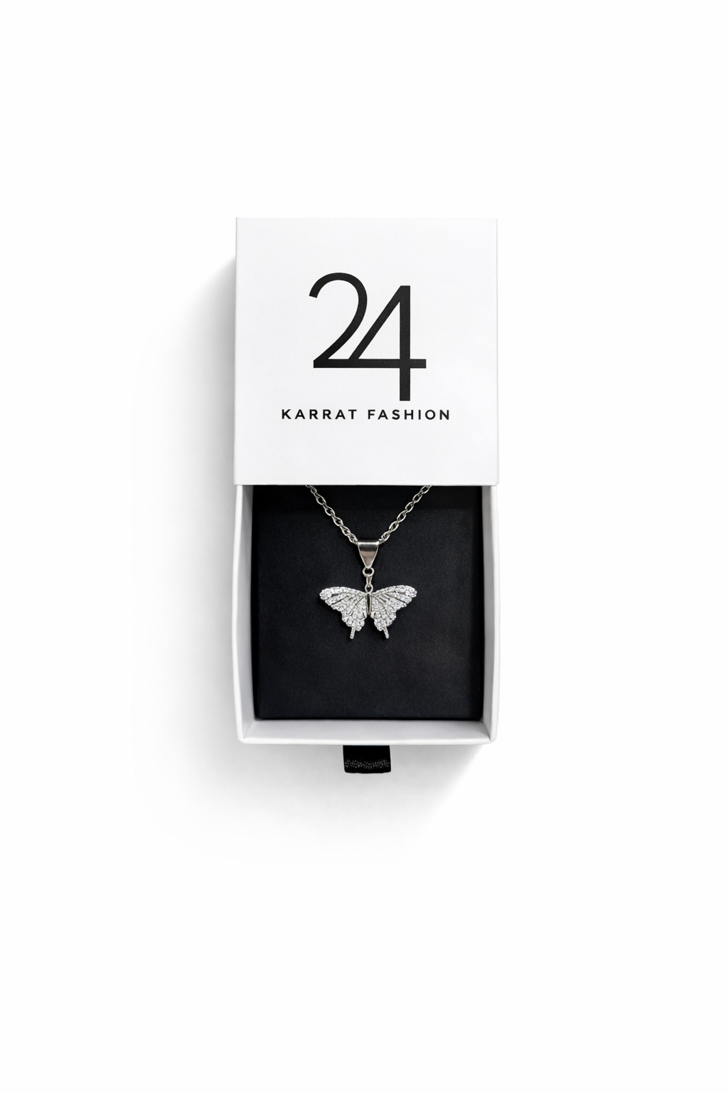 The Iced Butterfly Pendant Rope Chain