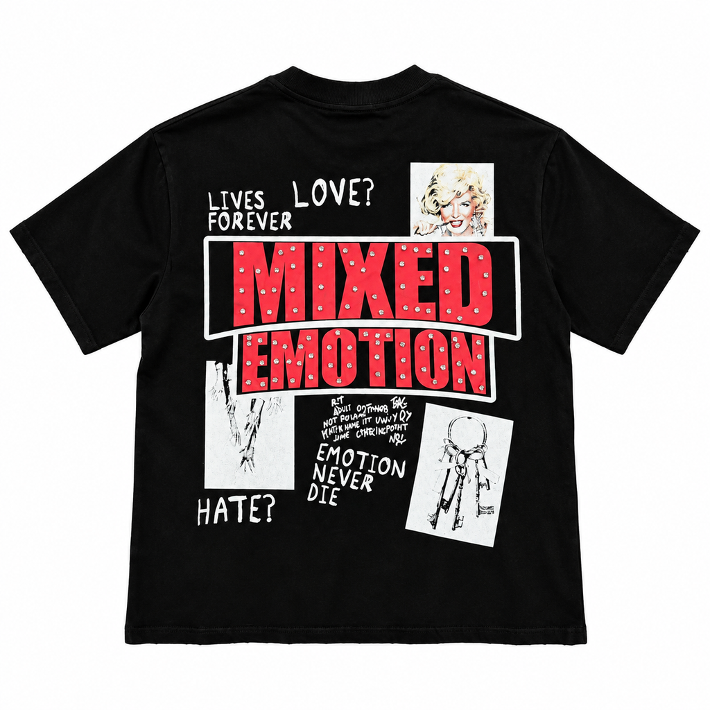 Mixed Emotion Lives Forever Rhinestone T-Shirt
