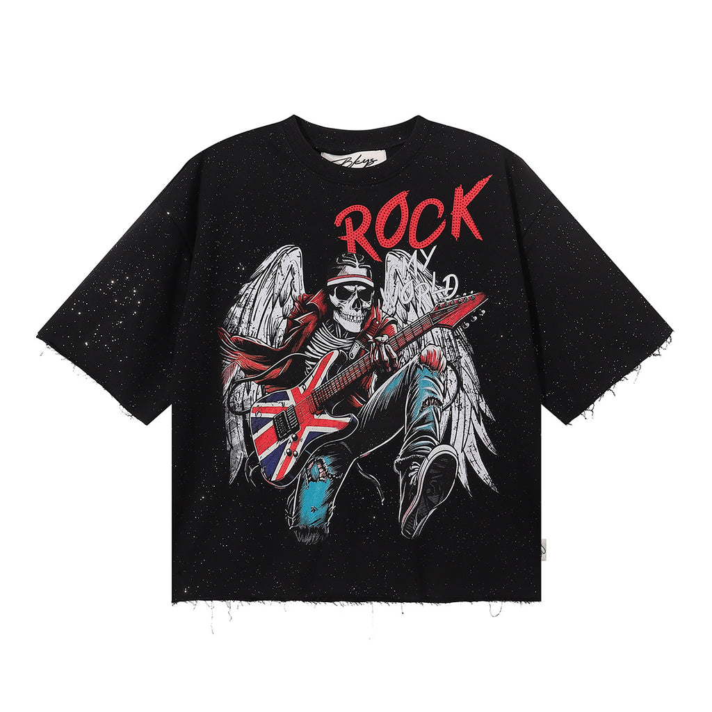 Rock My World Skeleton Guitar Tee