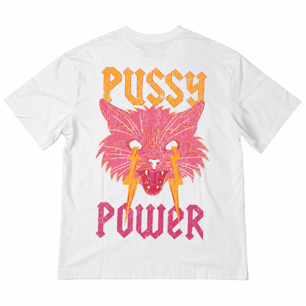 Alive Pussy Power Cat Graphic T-Shirt