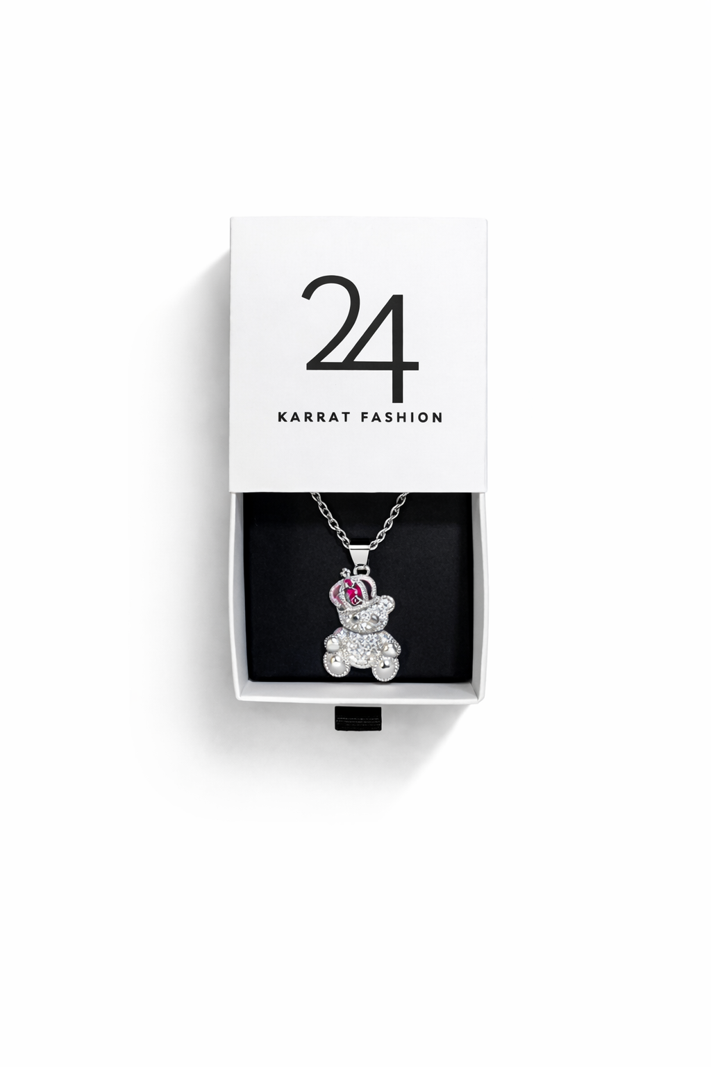 Royal Crown Teddy Pendant Rope Chain