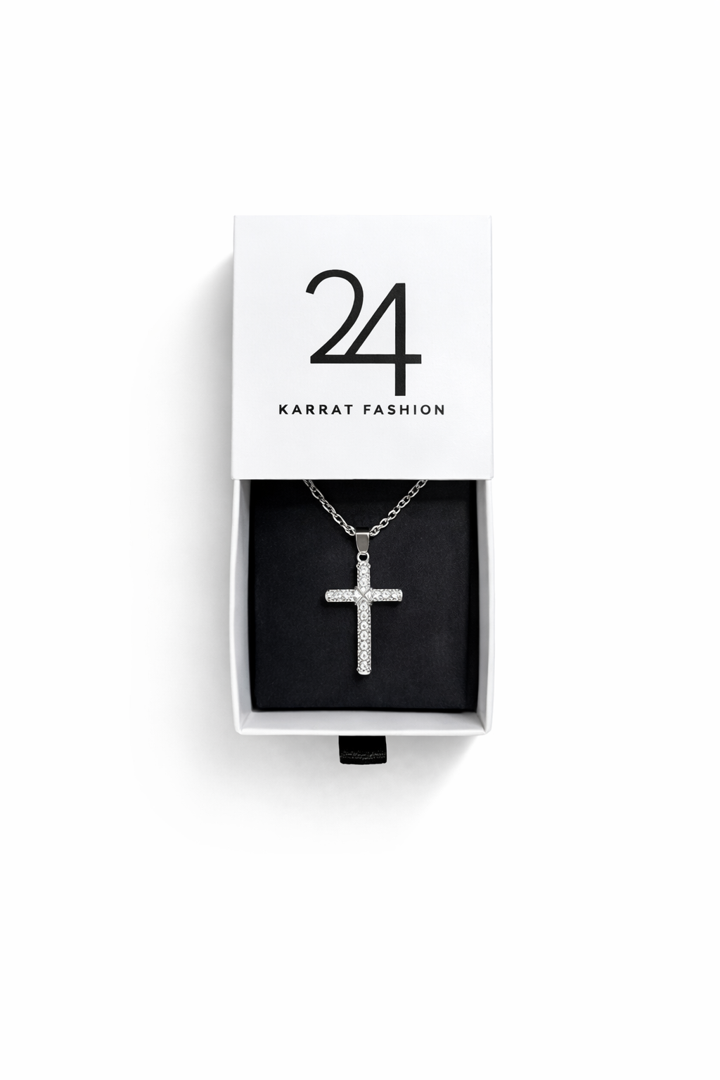 The Slim Cross (Micro-Pavé) Pendant Rope Chain