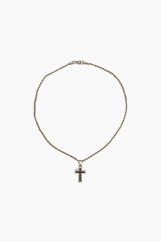 Gold Chain Black Cross