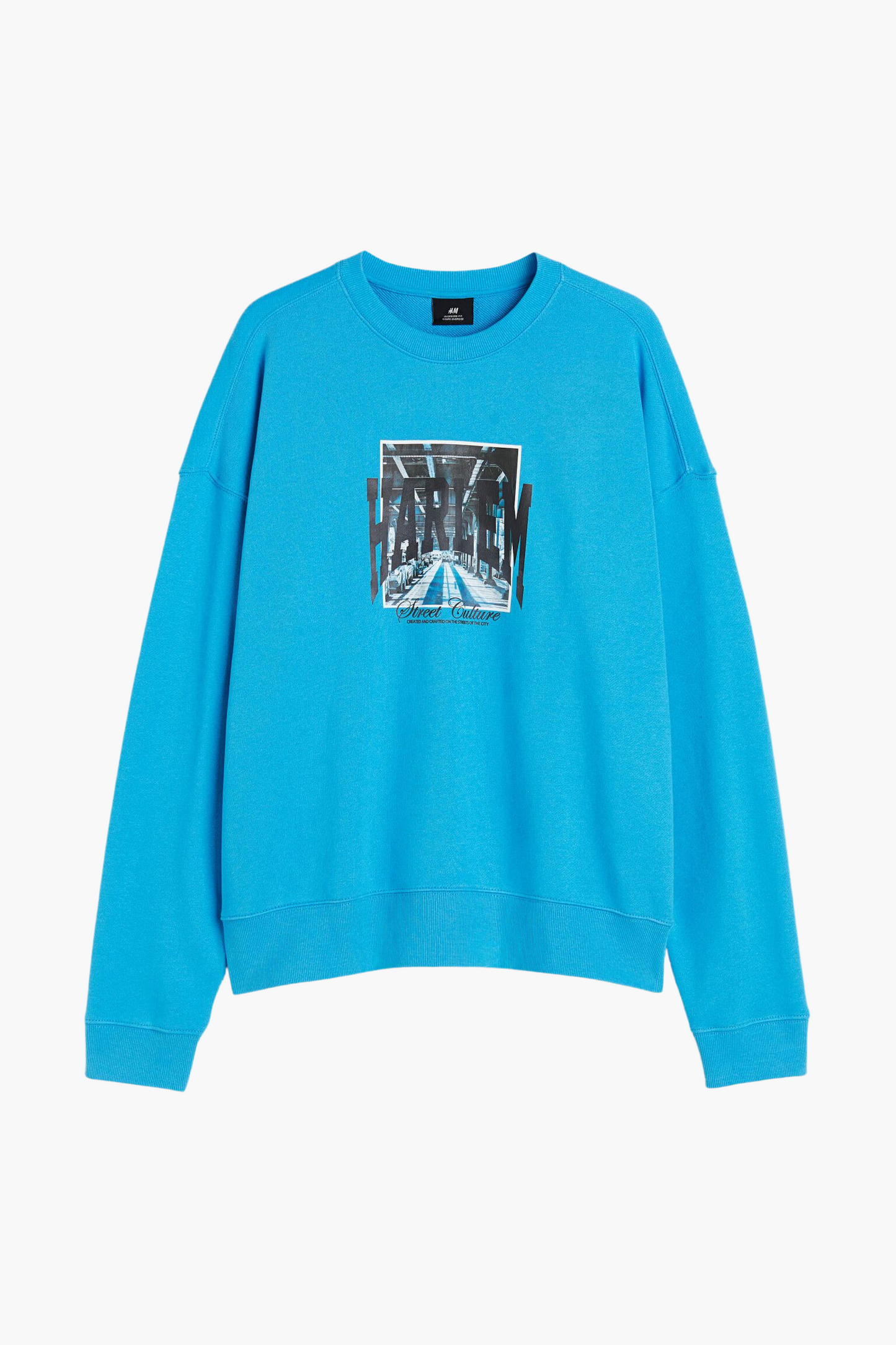 H&M Regular Fit Graphic Sweater Blue