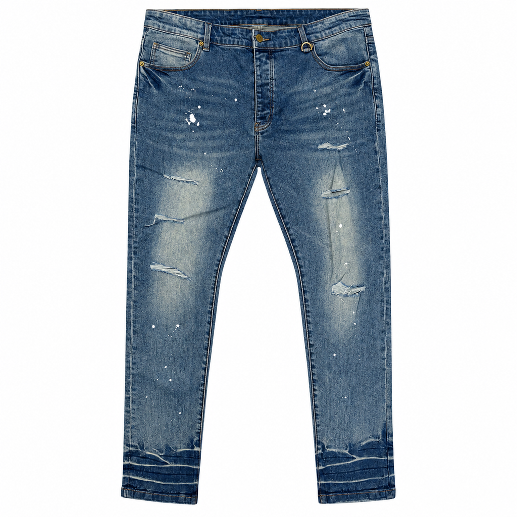 Alive jeans ripped light paint splash