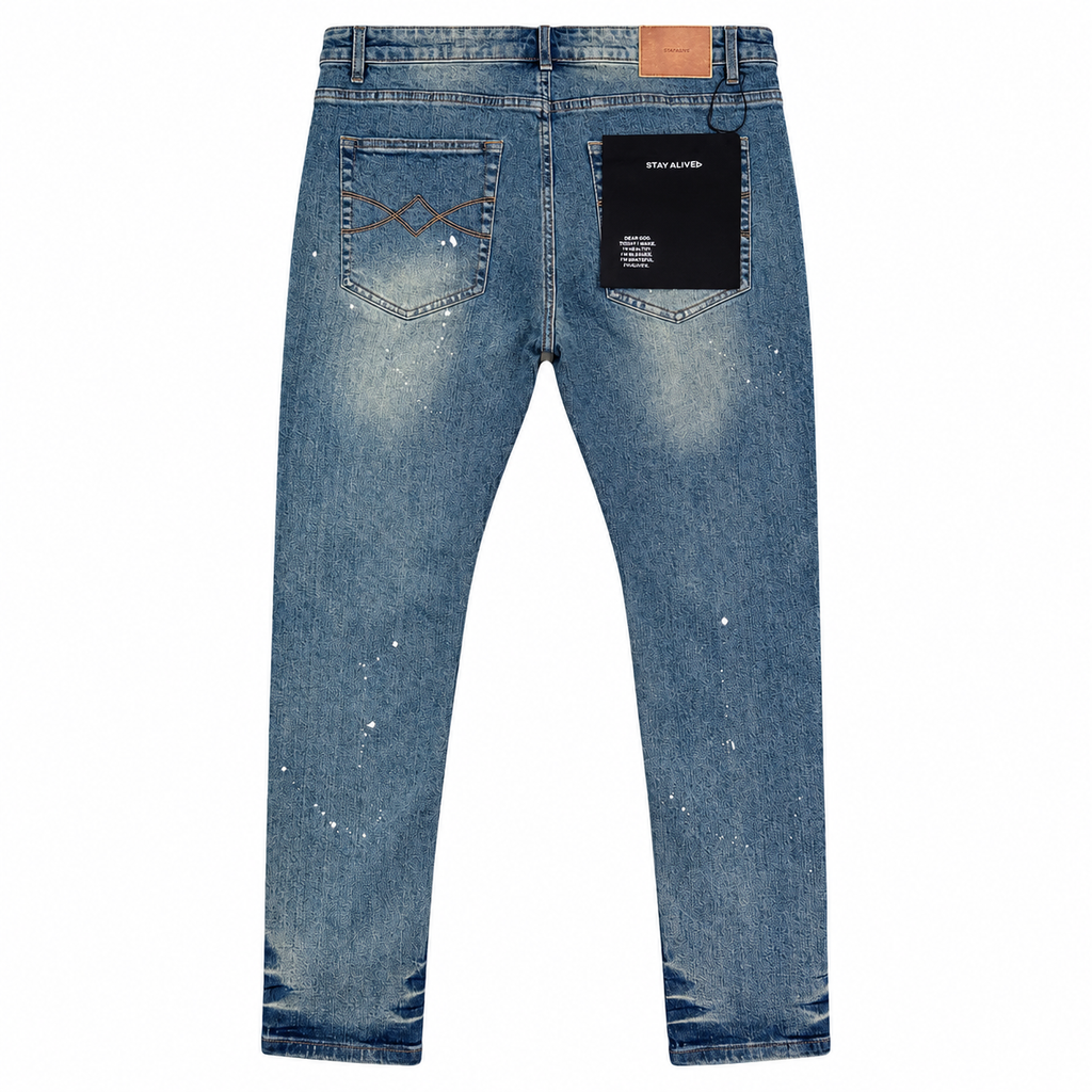 Alive jeans ripped light paint splash