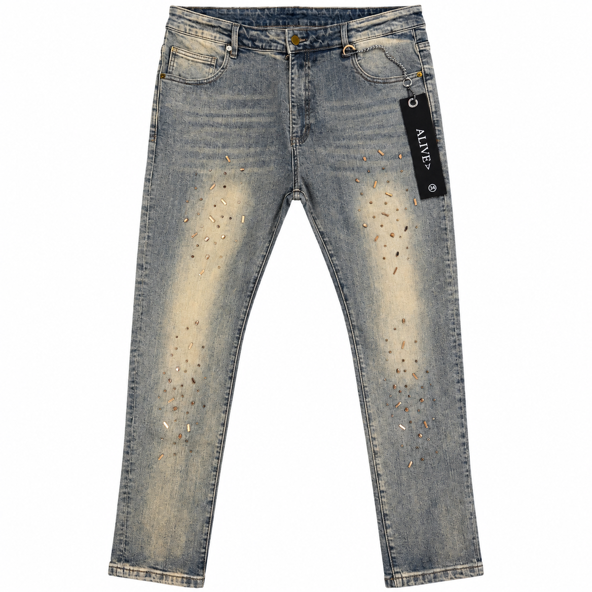 Alive Jeans with Rhinestone wash orange