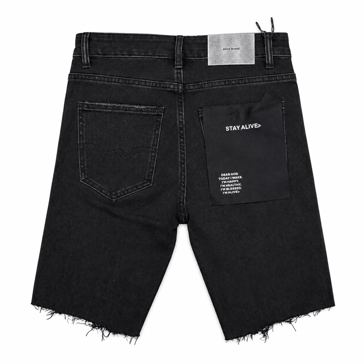 Alive Jeans Shorts Black with Rhinestone