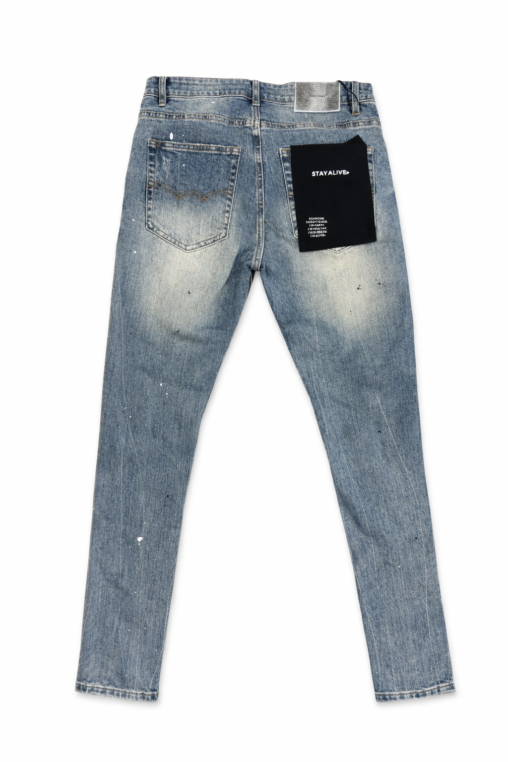 Distressed Slim Fit Alive Jeans – Light Vintage Blue Wash