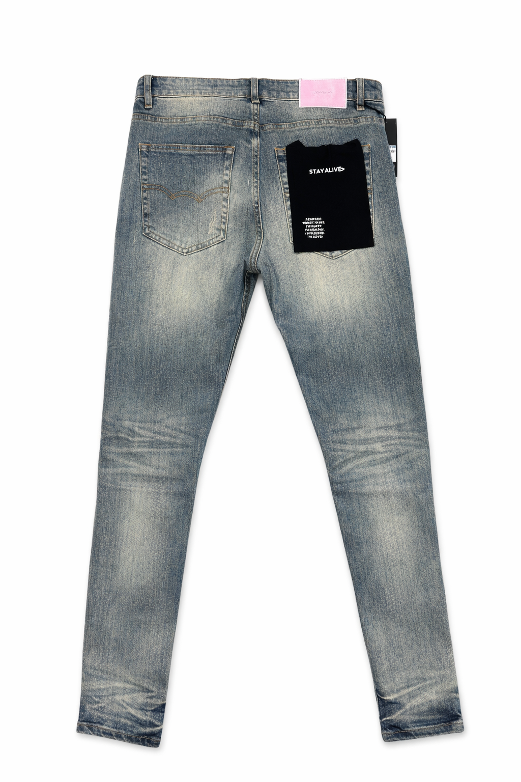 Distressed Slim Fit Alive Jeans – Vintage Blue Wash