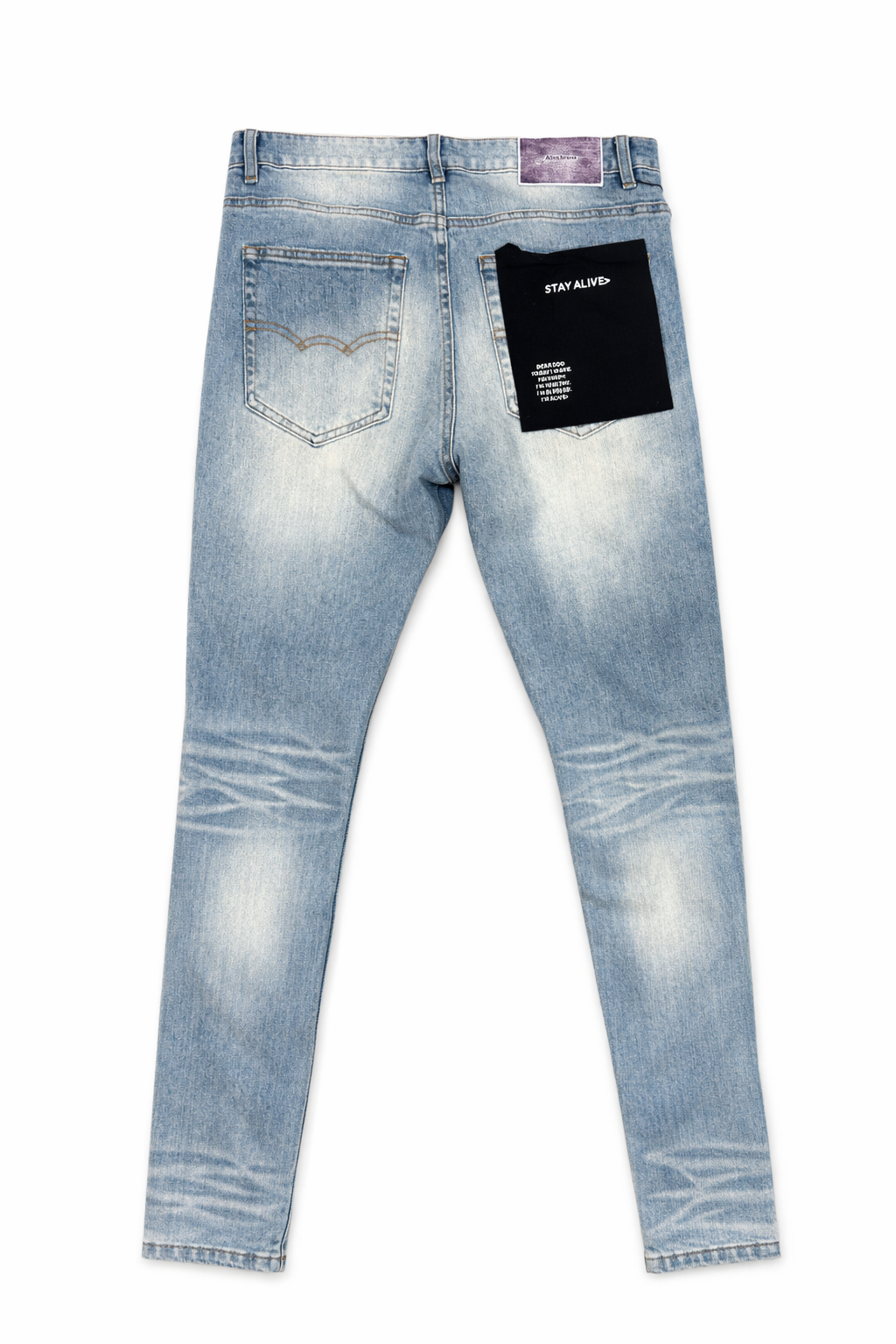 Distressed Slim Fit Alive Jeans – Light Vintage Wash